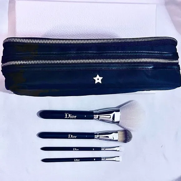 Dior Makeup Brush Set with black Vanity/ pouch - Picture 2 of 5